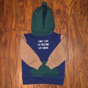 Trendy Toddler Color Block Hoodie Sweater - 2T